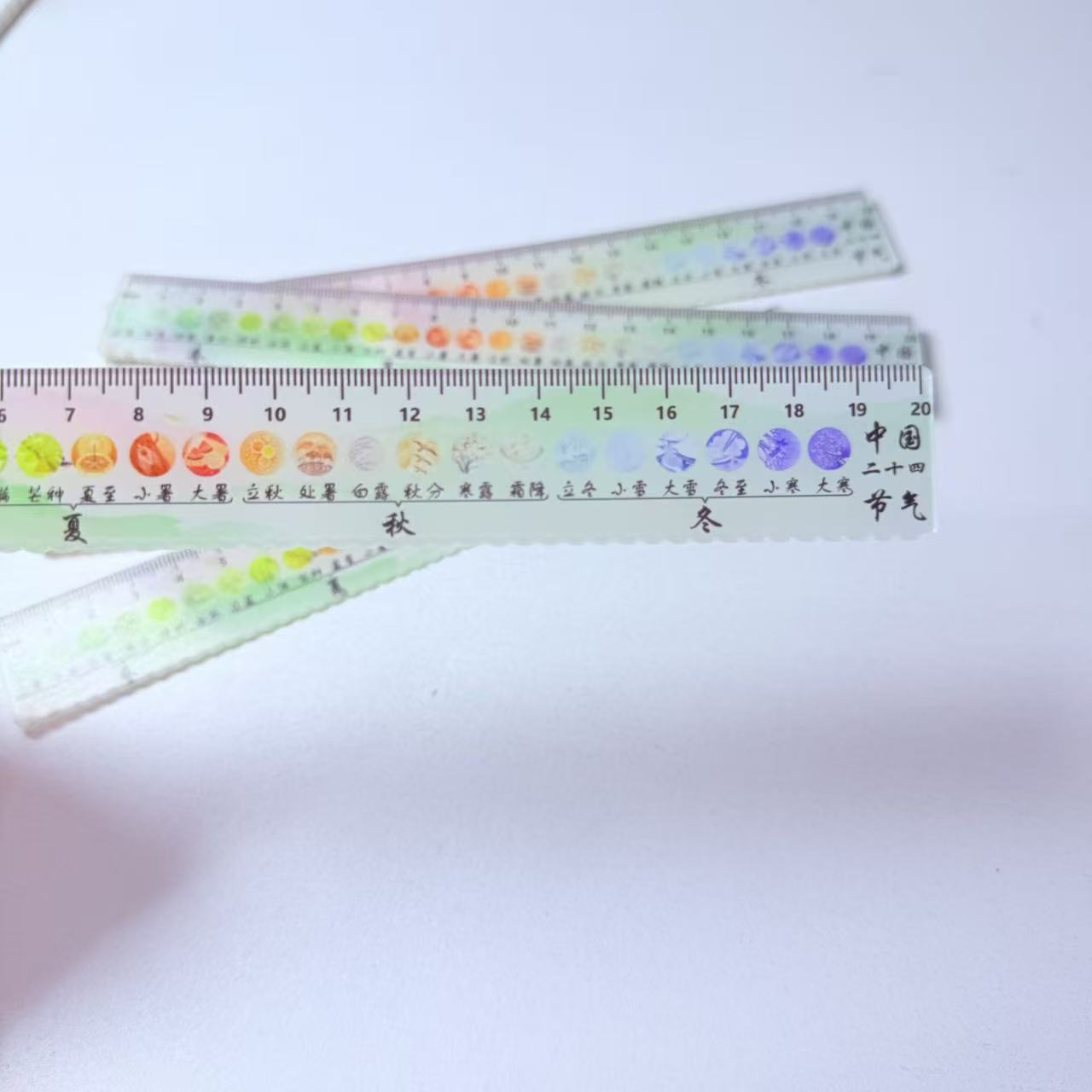 Traditional solar term ruler culture student cartoon learning artifact high-value measurement practical stationery reward gift
