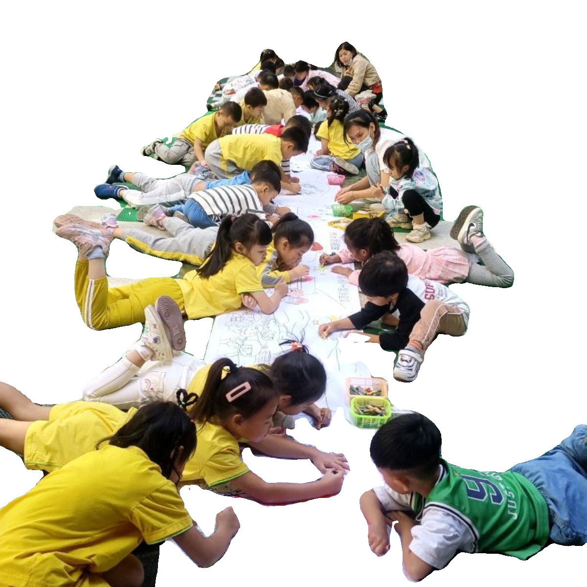 幼儿国庆长卷画百米涂鸦教师中秋儿童白色爱国绘画六一空白画布 - 图3