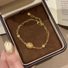 S925 sterling silver! Brushed small silver beans and small golden beans bracelet necklace ring Italian craft fabric family style light luxury