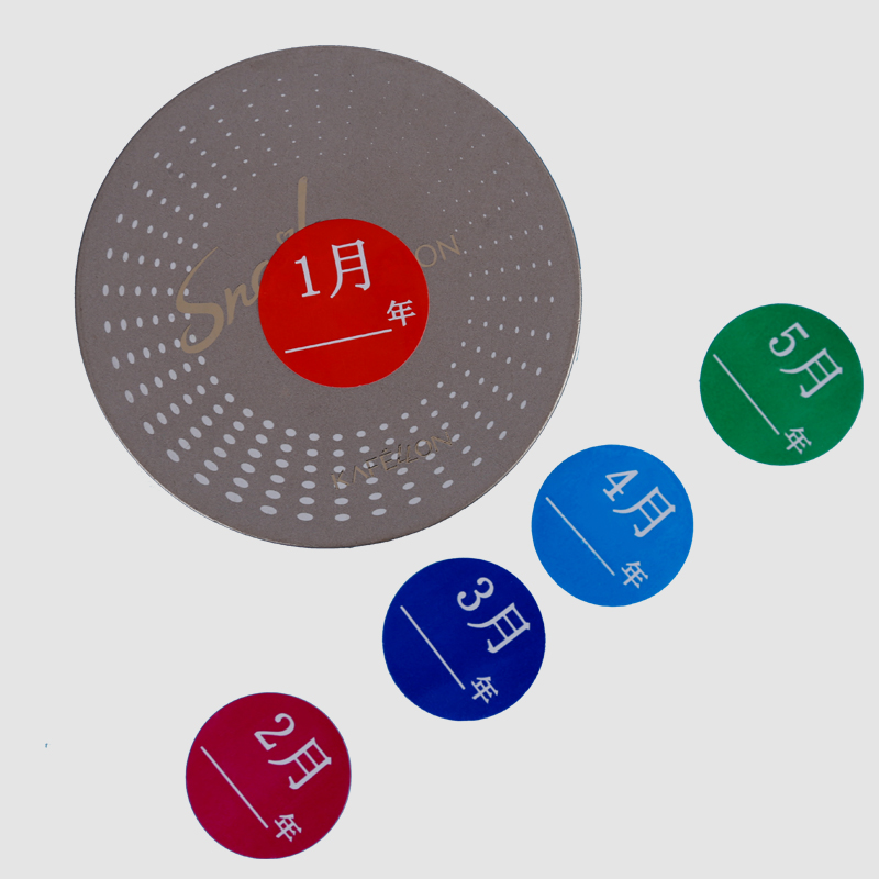 彩色圆形月份标签贴产品数字颜色分类标识贴先进先出季度贴纸定做-图1