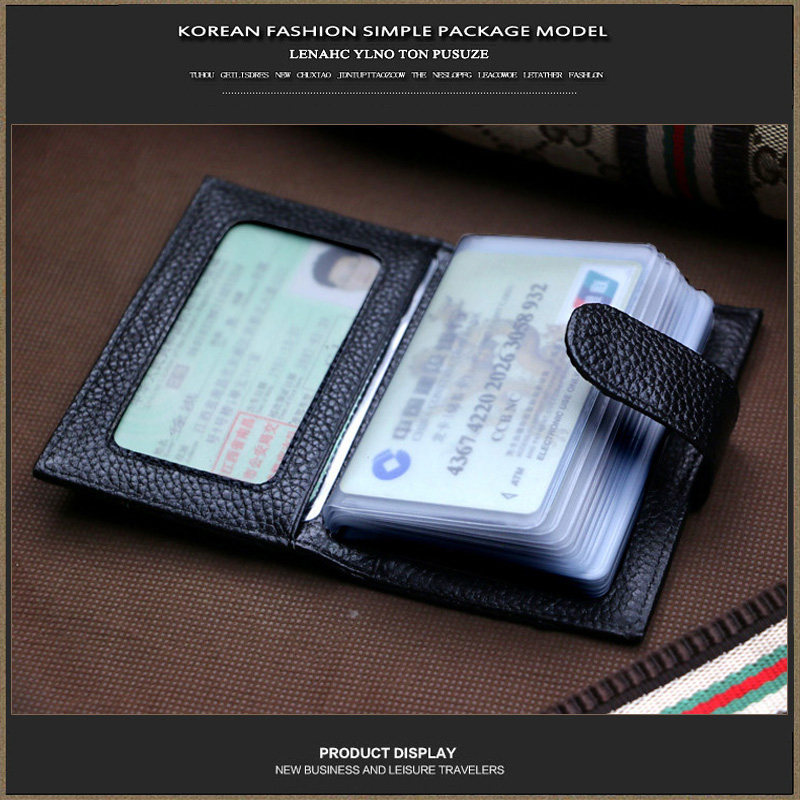 pusuze卡包男女多卡位名片夹牛皮 pusuze卡包