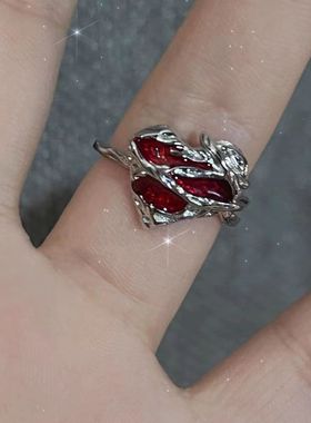 欧美朋克十字架蝴蝶个性开口戒指女时尚甜酷辣妹中性风独特食指