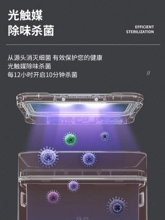 智能感应分类垃圾桶家用厨房办公室不锈钢高脚轻奢大容量杀菌密封 - 图2