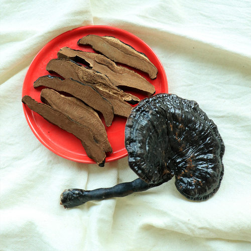 日常款】半野生紫芝黑芝黑灵芝林下紫灵芝可免费切片打粉250g新货 - 图0