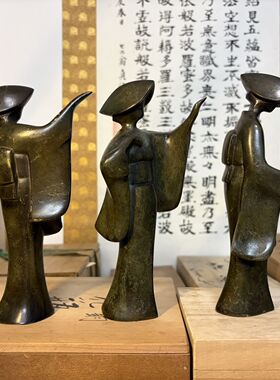 日本回流铜制舞者实心铜人物摆件，此为单个价格