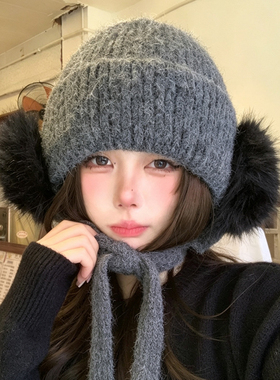 2026新款女款护耳保暖针织帽