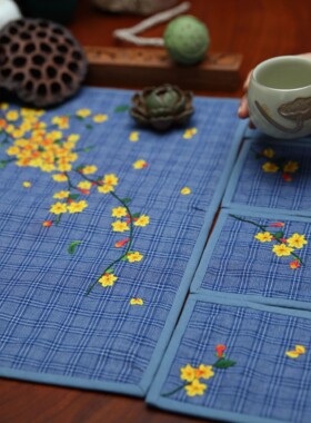 桃花源茶垫系列刺绣材料包手工绣