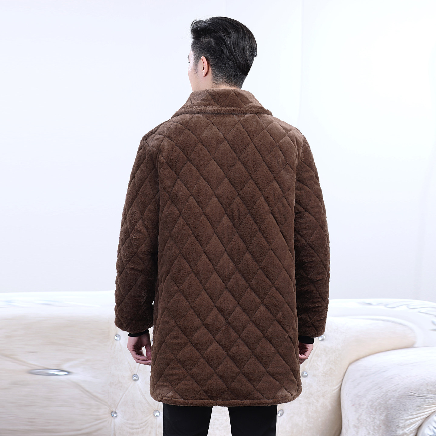 防貂绒加绒加厚男士棉袄外穿加厚耐脏棉衣中长款宽松大码棉服保暖,淘宝优惠券,粉丝福利购,淘宝优惠卷