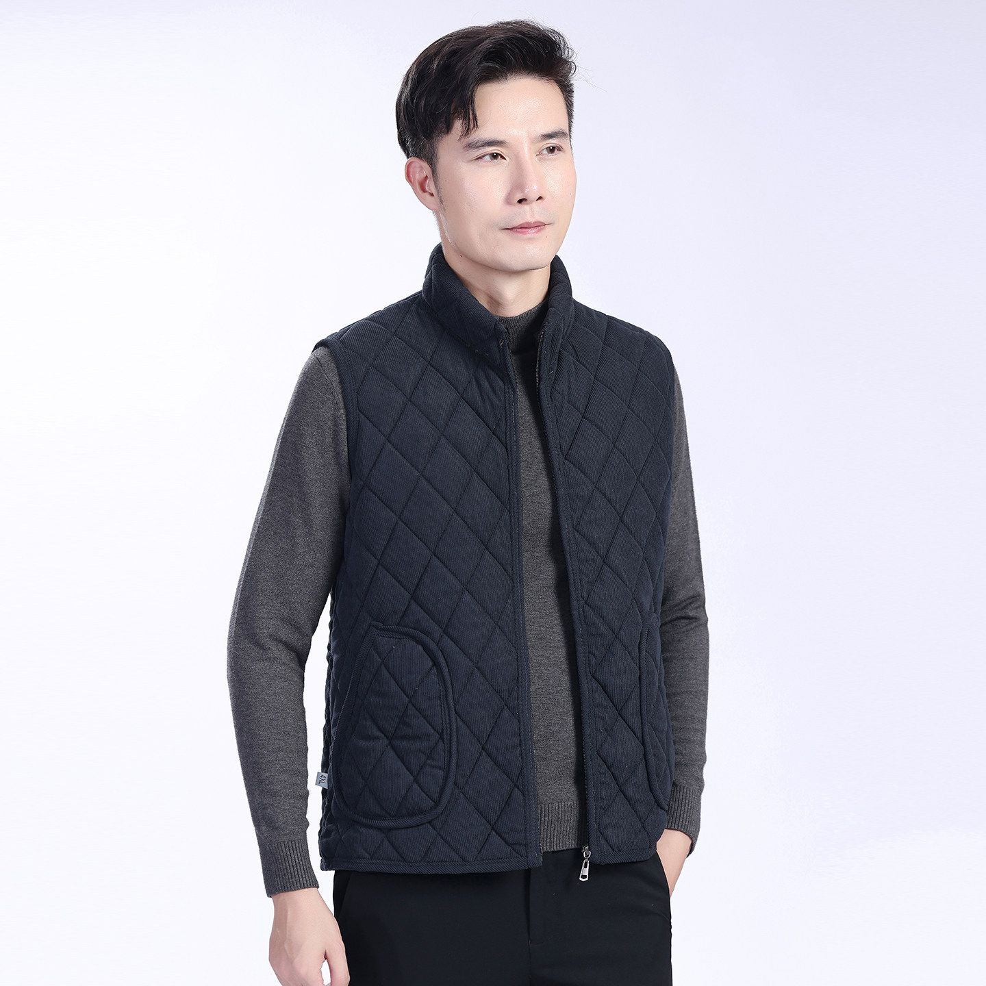 男士新款爸爸秋冬加绒加厚三层加棉保暖马甲内搭外穿时尚拉链款,淘宝优惠券,粉丝福利购,淘宝优惠卷