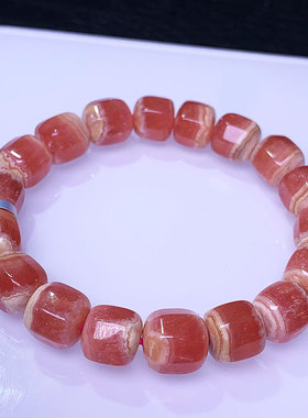 天然冰种红纹石单圈手链男女通用