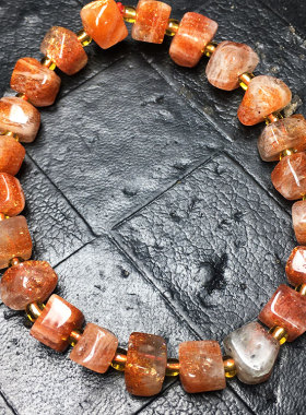 天然金太阳石草莓晶走量便宜手链