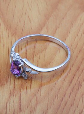 天然白金生日银戒指全国包邮