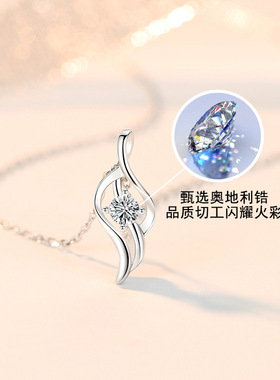 进口锆石纯银圆珠女原创设计项链