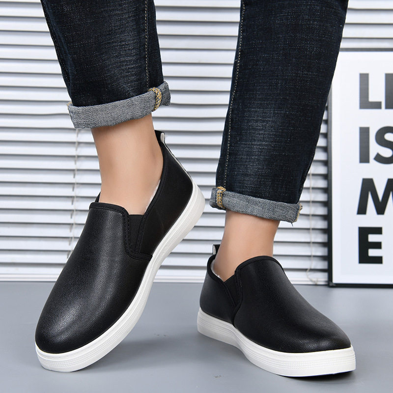 2025冬季棉鞋男加绒加厚保暖休闲鞋一脚蹬皮面防水防滑医院工作鞋,淘宝优惠券,粉丝福利购,淘宝优惠卷