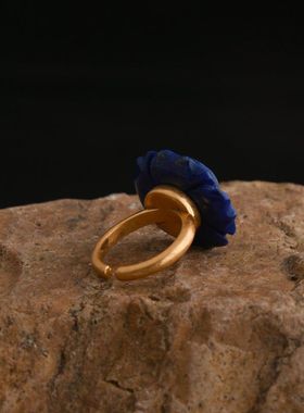 粉色蓝色紫色水晶玫瑰花戒指