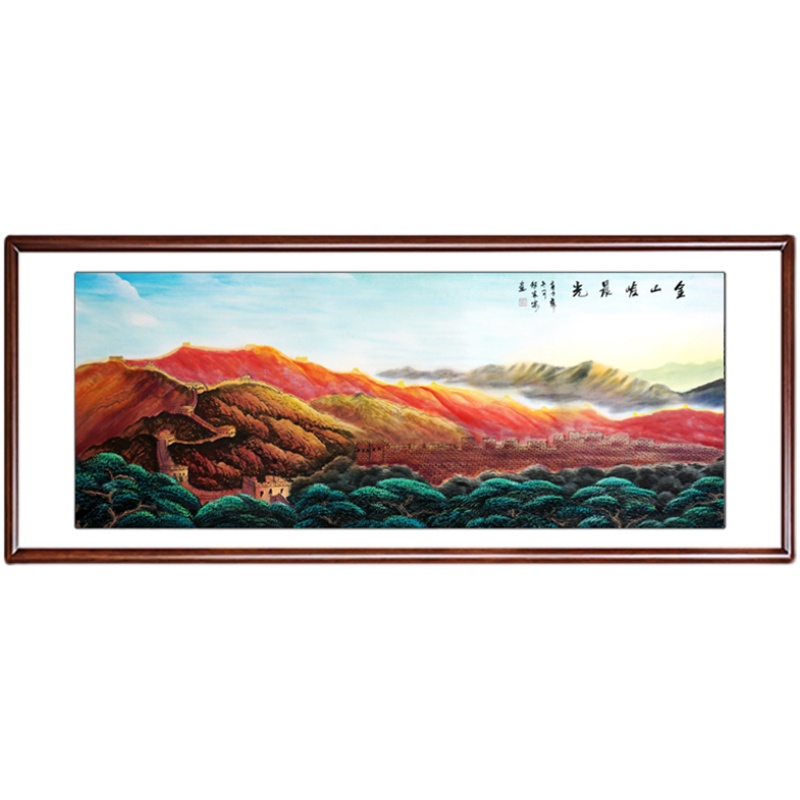 金山岭晨光万里长城靠山图客厅壁画国画山水画手绘真迹大会堂挂画