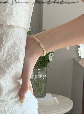 足银999.9古法描金宫廷风手镯