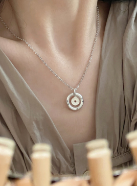 纯银锁骨链女平安扣项链