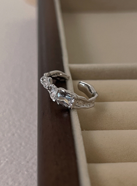 s925银韩版锆石开口戒女