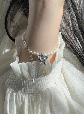 女天然淡水珍珠蝴蝶手链