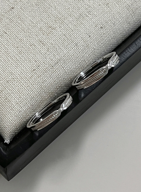 情侣s925银慢慢喜欢你对戒