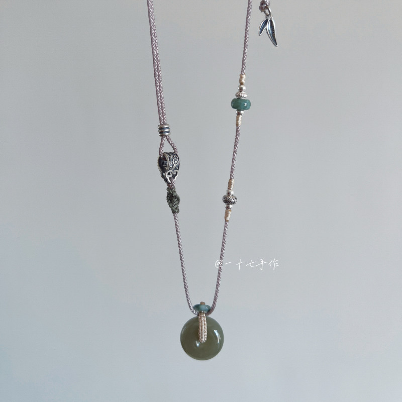 一十七手作 「平安扣·圆满」原创 天然和田玉手工编制s925银项链,淘宝优惠券,粉丝福利购,淘宝优惠卷