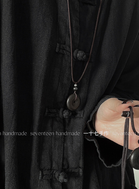 黑檀木平安扣情侣款情人节项链