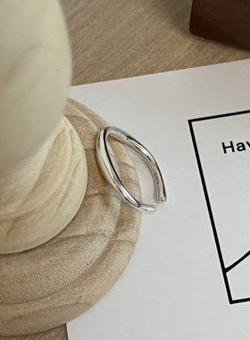 s925银ins风不规则开口戒指