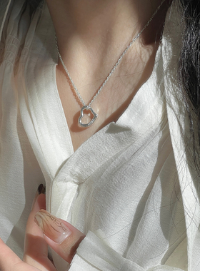 足银999女实心葫芦莲蓬爱心项链