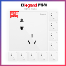 Roger Lang Switch Socket Concealed Switch Home Socket Wall Poroclassic Full White Slant Five Holes 10 Only Fit