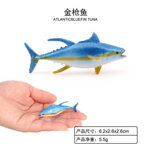 儿童玩具迷你海洋生物模型仿真动物鲸鱼鲨鱼海龟海豚动物套装摆件 - 图0