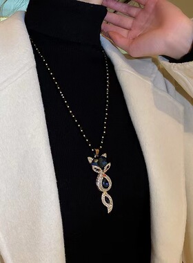 微镶狐狸毛衣链女时尚百搭装饰品