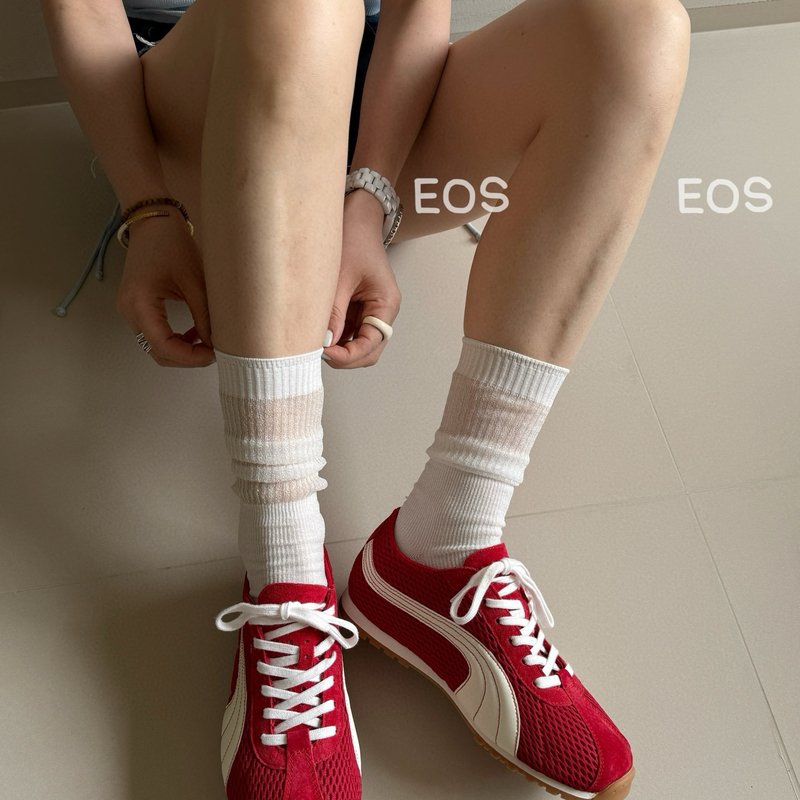 EOS9111-2网面款~透气德训鞋女撞色系带休闲平底网眼丑萌阿甘鞋 - 图3