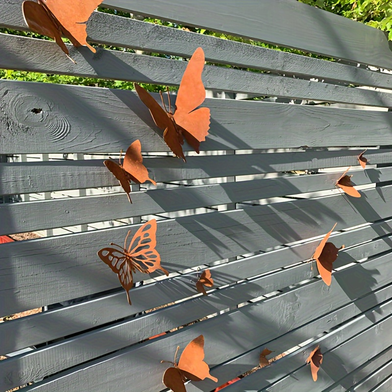 12件套乡村风格金属蝴蝶墙艺术套装户外花园围栏铁艺创意庭院装饰,淘宝优惠券,粉丝福利购,淘宝优惠卷