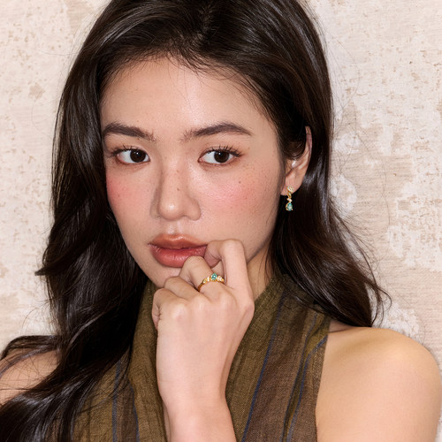 《镜湖》ROUSY复古设计高级感百搭通勤水滴莫桑石s925耳钉耳环女 - 图0
