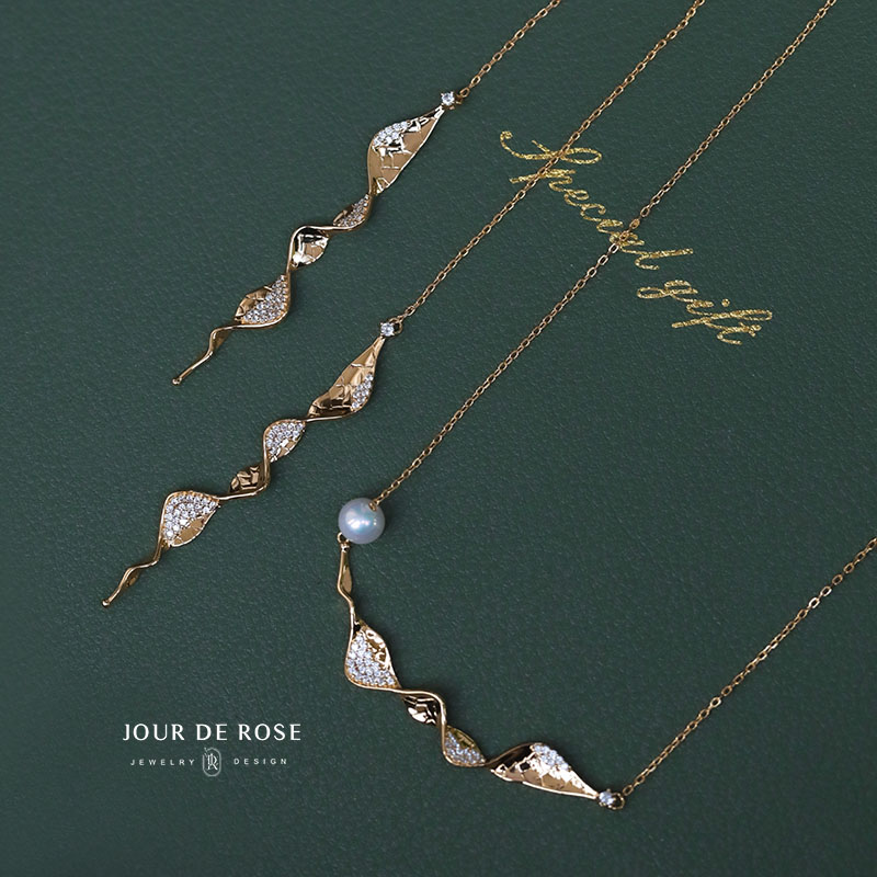 《山与影》原创设计感纯银耳线女个性高级复古天然珍珠耳环钉饰仙-图0
