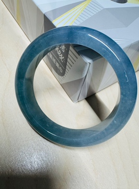 52圈口 天然缅甸翡翠蓝紫色糯冰种手镯A货