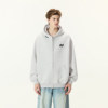 FORNINES embroidered hooded zipper cardigan gray sweatshirt for men and women fashion brand spring and autumn heavy casual couple jacket