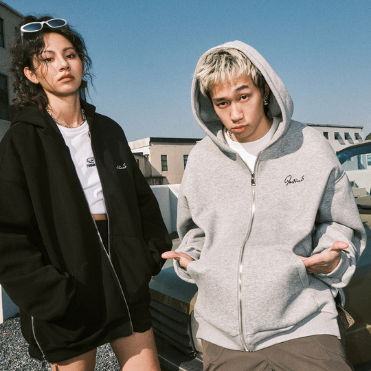 FORNINES embroidered back zipper FOR sweatshirt