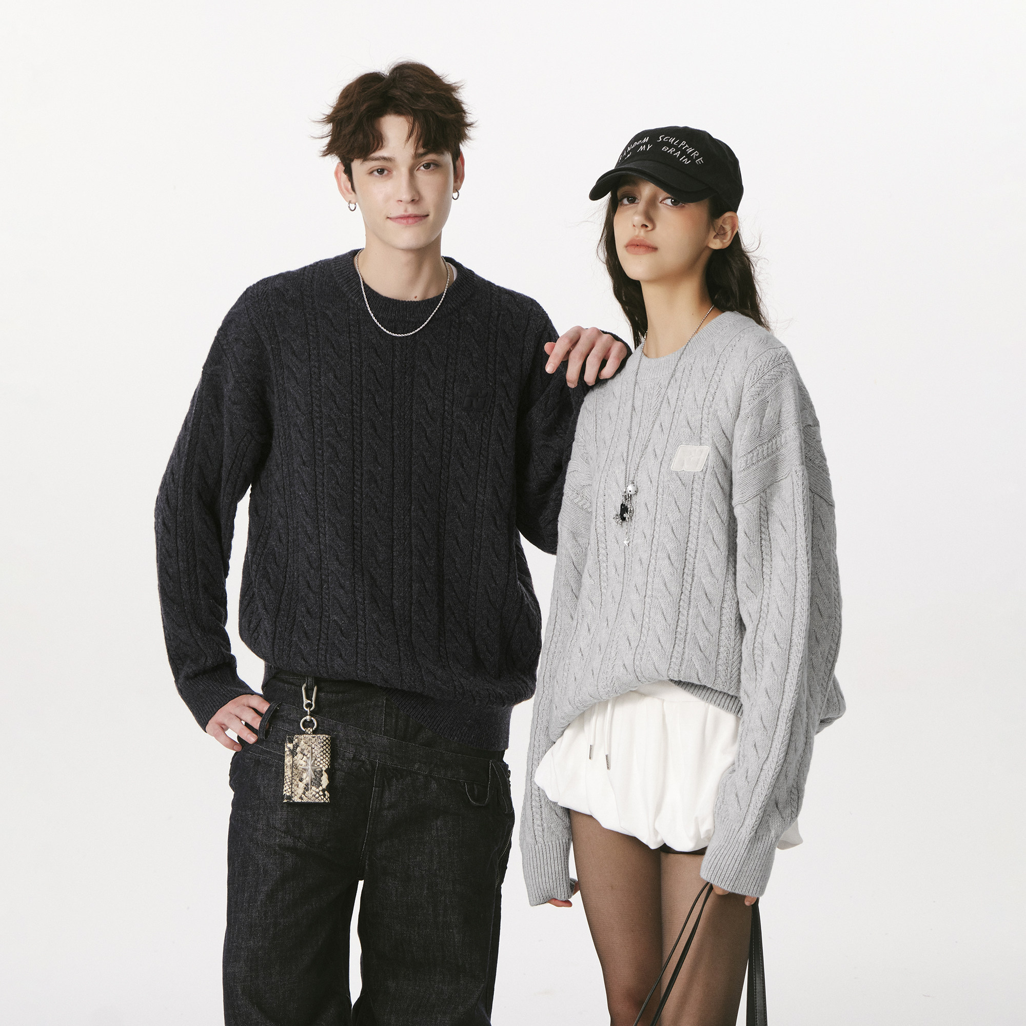 FORNINES含绵羊毛简约慵懒毛衣男款秋冬宽松针织衫女情侣款毛线衣,淘宝优惠券,粉丝福利购,淘宝优惠卷