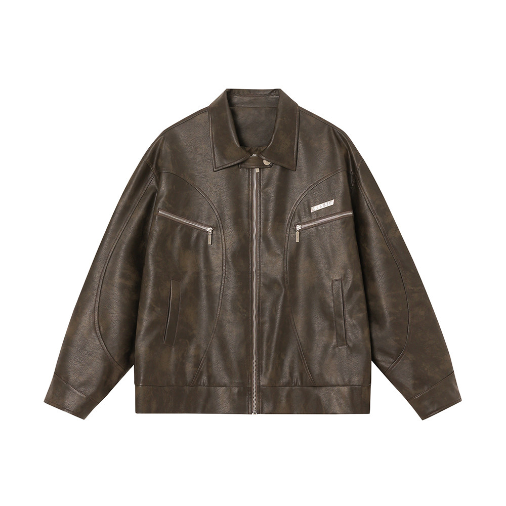 FORNINES复古机车服pu皮夹克男女潮牌春秋季美式皮衣短款痞帅外套,淘宝优惠券,粉丝福利购,淘宝优惠卷
