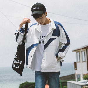 欧美风复古拼接牛仔外套