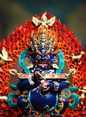 铜祝福民族风手绘摆件萨迦大黑天