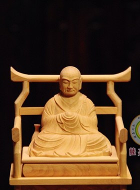 老师傅手工雕刻日式大师摆件佛像