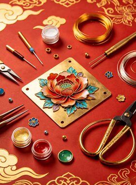 优质景泰蓝diy掐丝珐琅材料包非遗手工艺品制作工具沙画制作套装