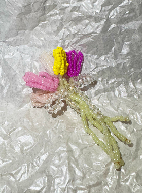 原创手作串珠水晶鞋鞋花ins珍珠丝带宝石少女洞洞鞋鞋扣六件套