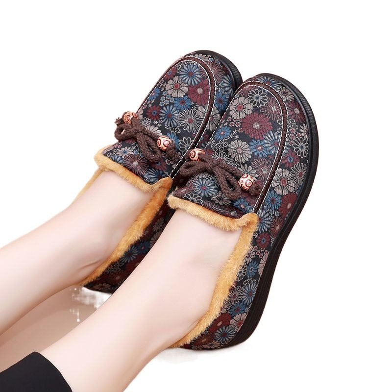 冬季新款老北京布鞋女棉鞋中老年平底妈妈鞋加绒保暖防滑奶奶棉靴,淘宝优惠券,粉丝福利购,淘宝优惠卷