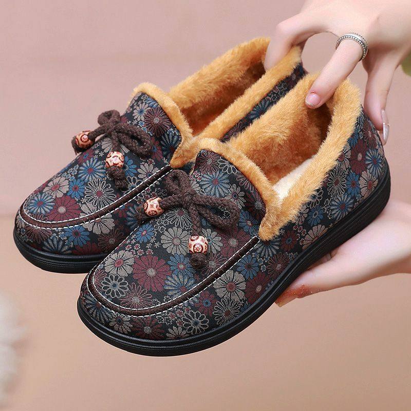 冬季新款老北京布鞋女棉鞋中老年平底妈妈鞋加绒保暖防滑奶奶棉靴,淘宝优惠券,粉丝福利购,淘宝优惠卷