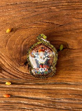 项链白六臂玛哈嘎拉大黑天擦擦佛