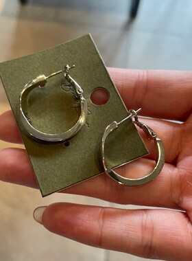 个性简约奢华合金耳环耳圈冷淡风